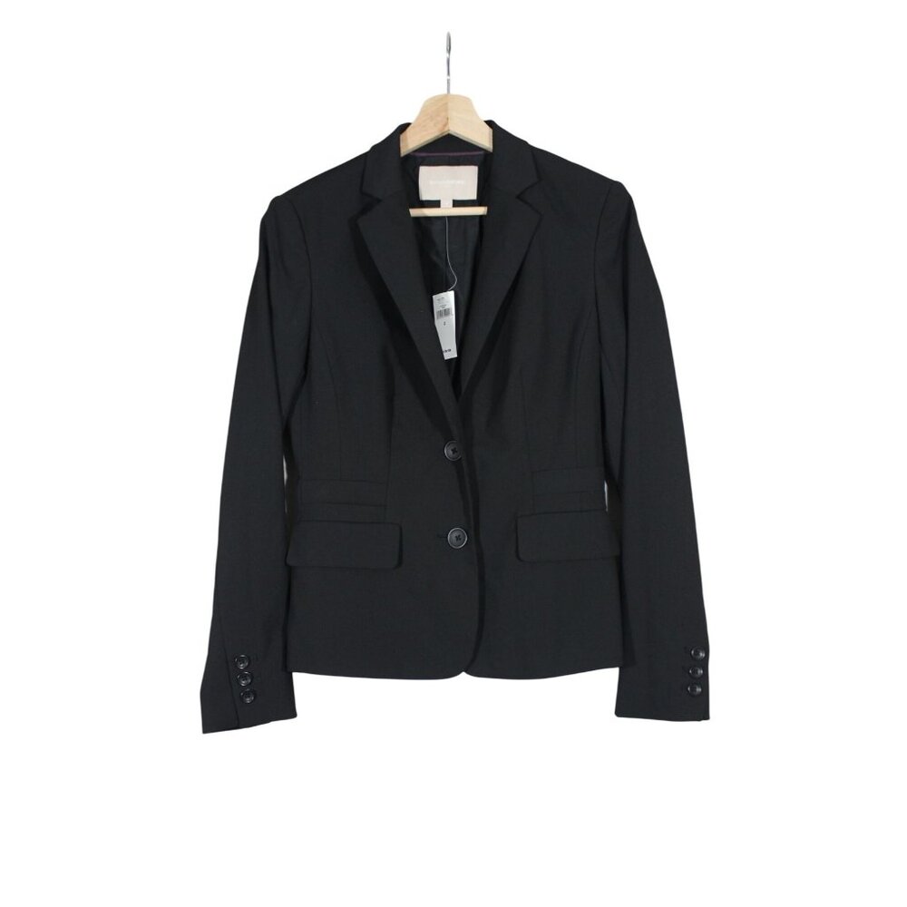 Banana Republic women's black two button business casual blazer suit jacket 2